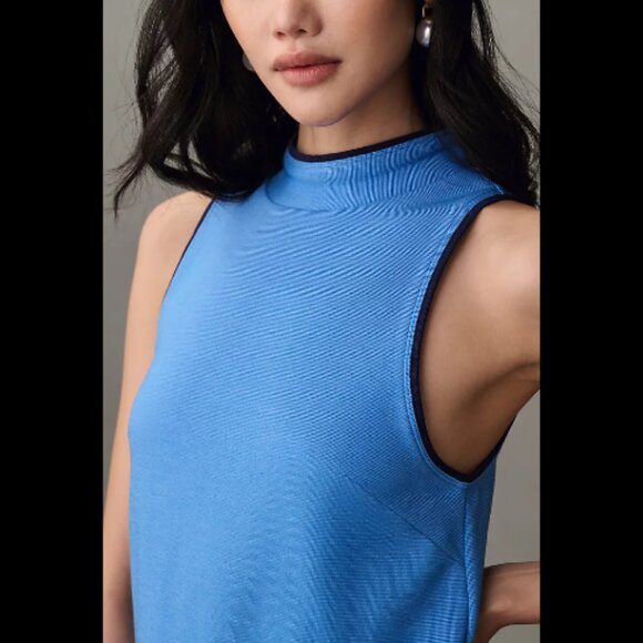 Brand New Maeve Sleeveless Mock-Neck Mini Shirt Dress - Picture 4 of 8